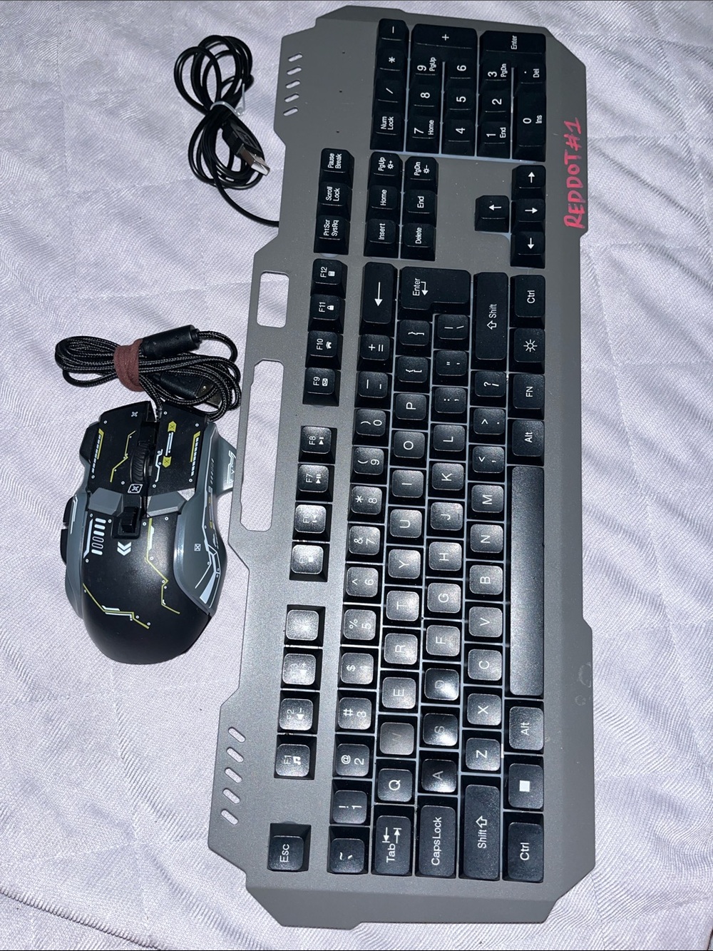 Wired Gaming Keyboard and Mouse Set - Black and Gray